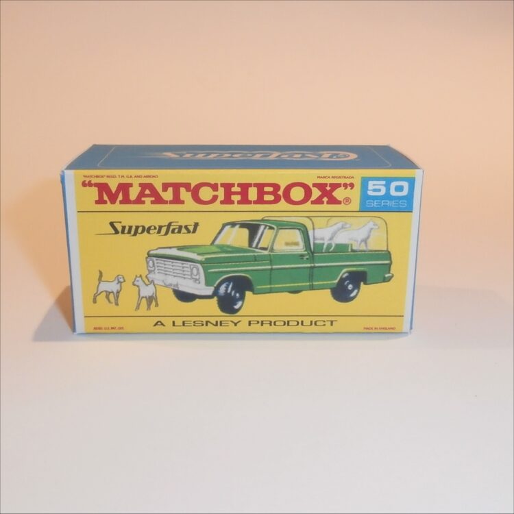 Matchbox Lesney Superfast 50 d Ford Kennel Truck Transitional F Style Repro Box
