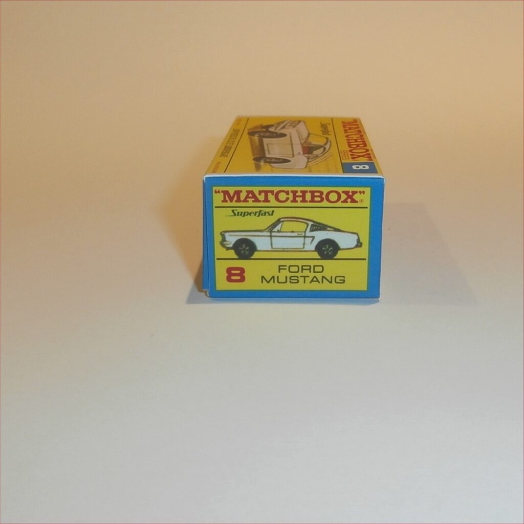 Matchbox Lesney Superfast 8 Ford Mustang with SF Logo F-SF2 Style Repro Box
