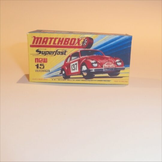 Matchbox Lesney Superfast 15 e Volkswagen Rally Sedan H Style Repro Box
