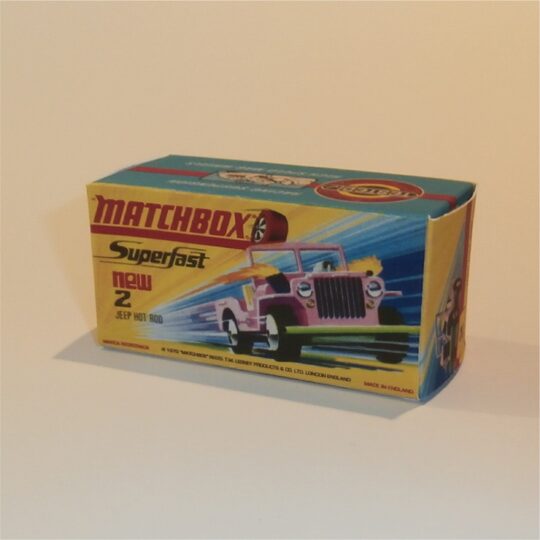 Matchbox Lesney Superfast  2 f Jeep Hot Rod H Style Repro Box