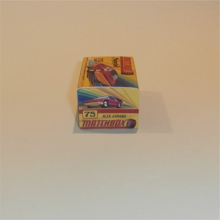 Matchbox Lesney Superfast 75 d2 Alfa Carabo 2nd Issue H Style Repro Box - Image 3