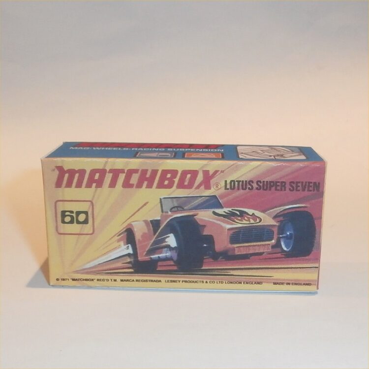 Matchbox Lesney Superfast 60 d Lotus Super Seven I Style Repro Box
