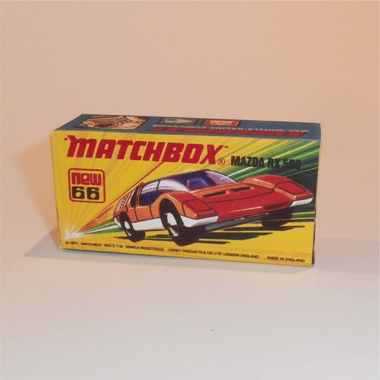 Matchbox Lesney Superfast 66 e Mazda RX 500 I Style Repro Box