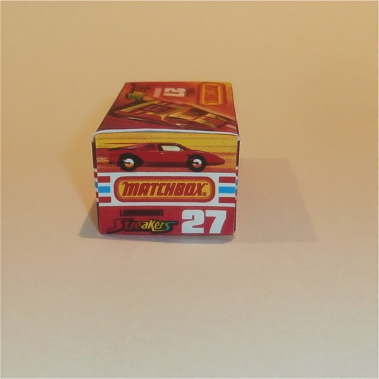 Matchbox Lesney Superfast 27 f Lamborghini Streakers J Style Repro Box - Image 3