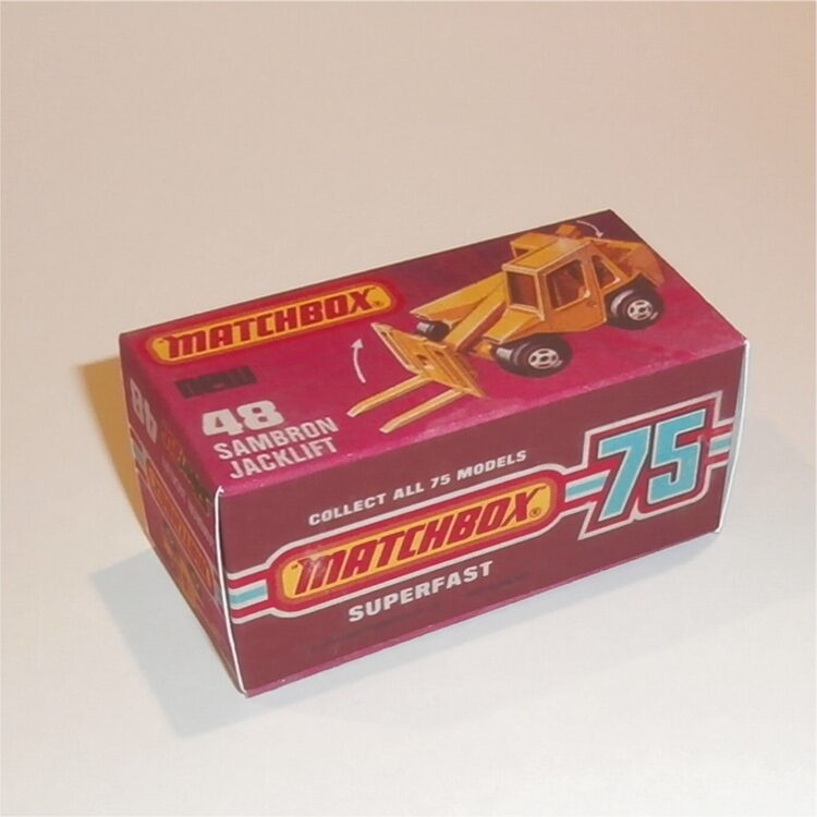 Matchbox Lesney Superfast 48 f Sambron Jacklift Fork Truck J Style Repro Box - Image 2
