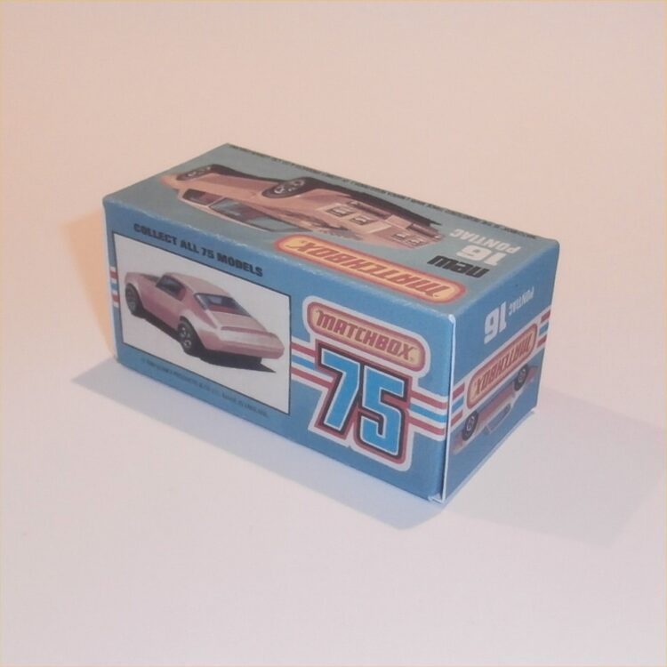 Matchbox Lesney Superfast 16 g Pontiac Firebird Trans Am K Style Repro Box - Image 2