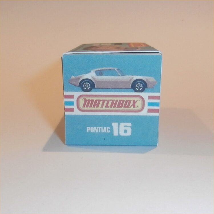 Matchbox Lesney Superfast 16 g Pontiac Firebird Trans Am K Style Repro Box - Image 3