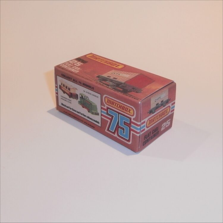 Matchbox Lesney Superfast 25 g Train Flat Car with Container K Style Repro Box - Image 2