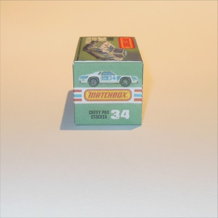 Matchbox Lesney Superfast 34 g Chevy Pro Stocker K Style Repro Box - Image 3