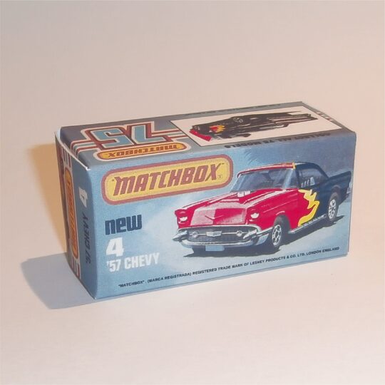 Matchbox Lesney Superfast  4 h2 Chevy '57 Red Flame K Style Box