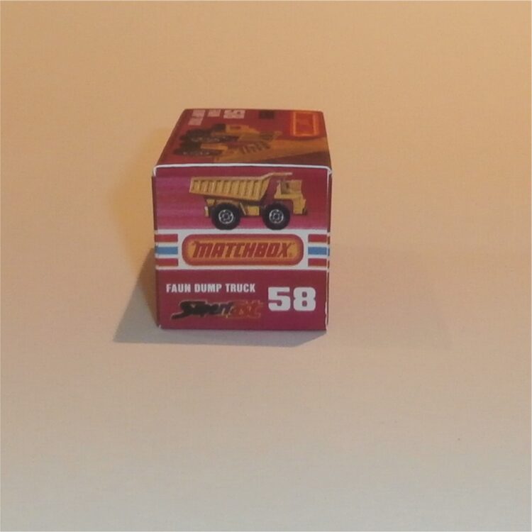 Matchbox Lesney Superfast 58 f Faun Dump Truck K Style Repro Box - Image 3