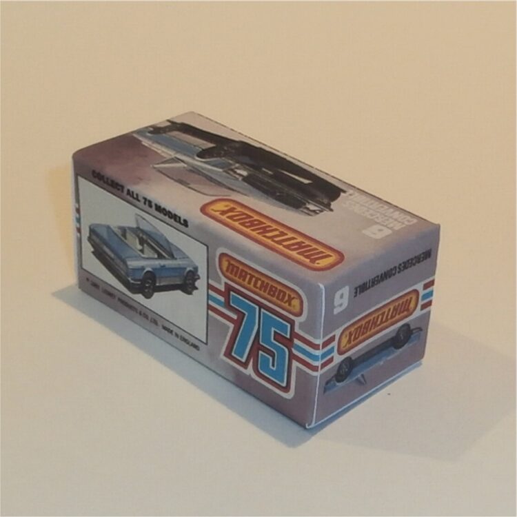 Matchbox Lesney Superfast  6 f3 Mercedes Convertible K Style Repro Box - Image 2