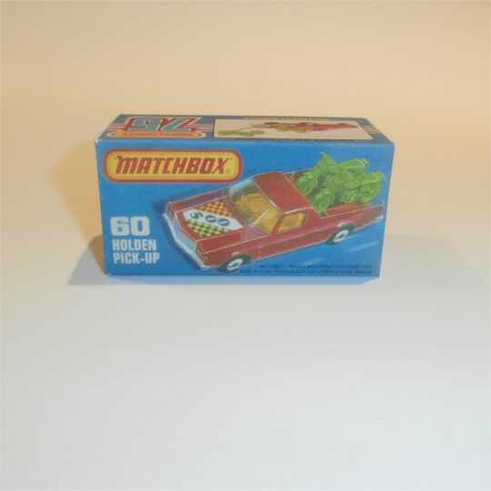 Matchbox Lesney Superfast 60e Holden Red Pickup Custom Box K Style #2