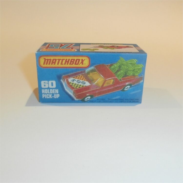 Matchbox Lesney Superfast 60e Holden Red Pickup Custom Box K Style #2