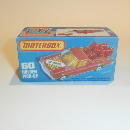 Matchbox Lesney Superfast 60e Holden Red Pickup Custom Box K Style #3