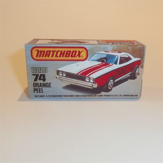 Matchbox Lesney Superfast 74f Dodge Charger Orange Peel Car K Style Repro Box