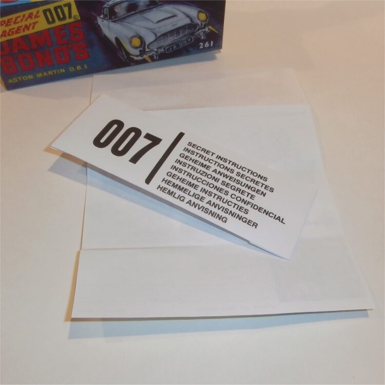 Corgi Toys  261 Aston Martin James Bond Gold Empty Repro Box - Image 8