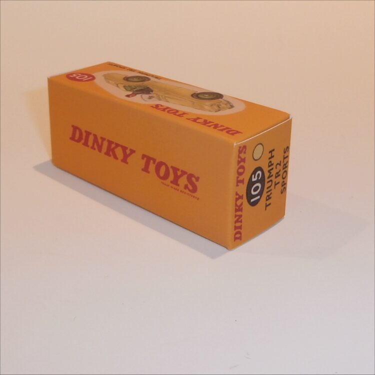 Dinky Toys 105 Triumph TR2 - Cream - Repro Box - Image 2