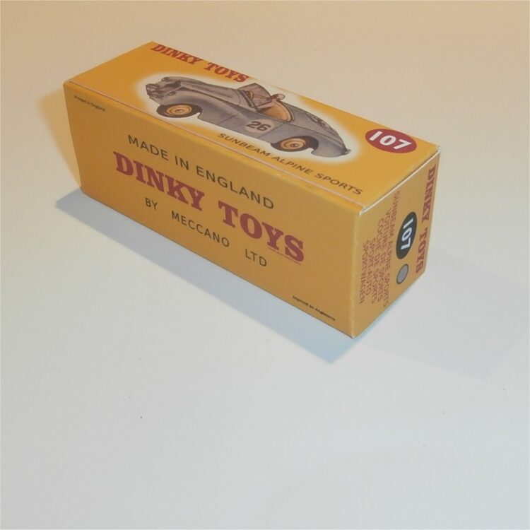 Dinky Toys 107 Sunbeam Alpine Sports - Blue - Repro Box - Image 3