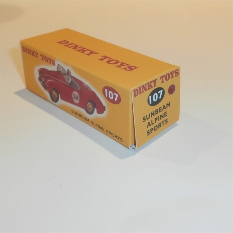Dinky Toys 107 Sunbeam Alpine Sports - Red - Repro Box - Image 3