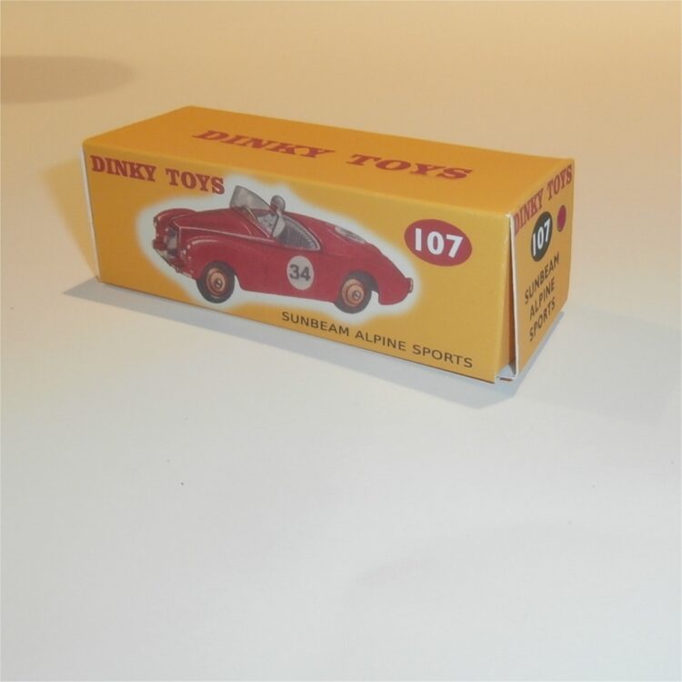 Dinky Toys 107 Sunbeam Alpine Sports - Red - Repro Box - Image 5
