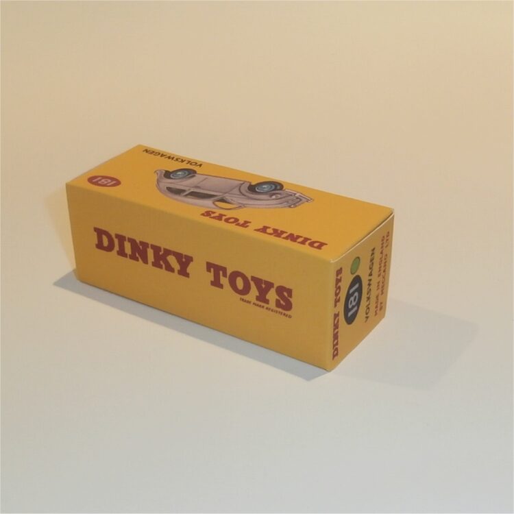 Dinky Toys 181 Volkswagen Sedan - Grey / Green Repro Box - Image 2