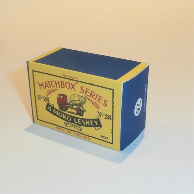 Matchbox Lesney 26a Cement Truck B Style Repro Box