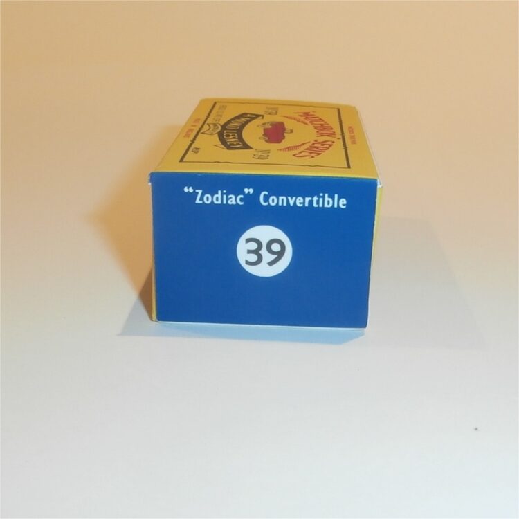 Matchbox Lesney 39a Zodiac Convertible B Style Repro Box - Image 3