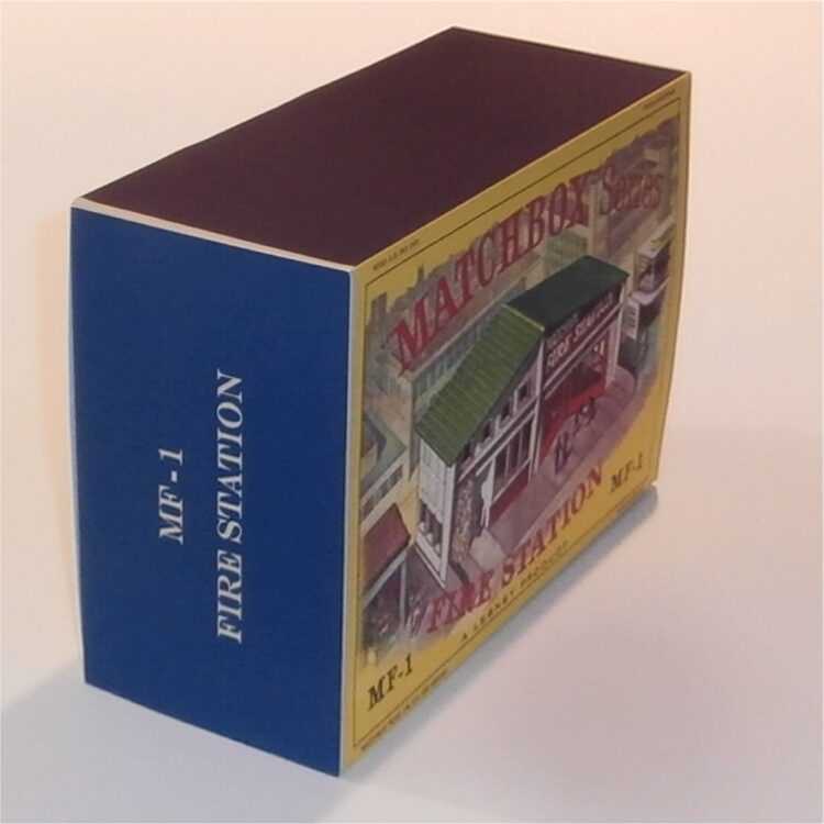 Matchbox Lesney Accessory MF-1 Fire Station Green Roof D Style Repro Box - Image 2