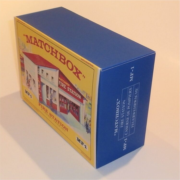 Matchbox Lesney Accessory MF-1 Fire Station Red Roof E Style Repro Box - Image 2