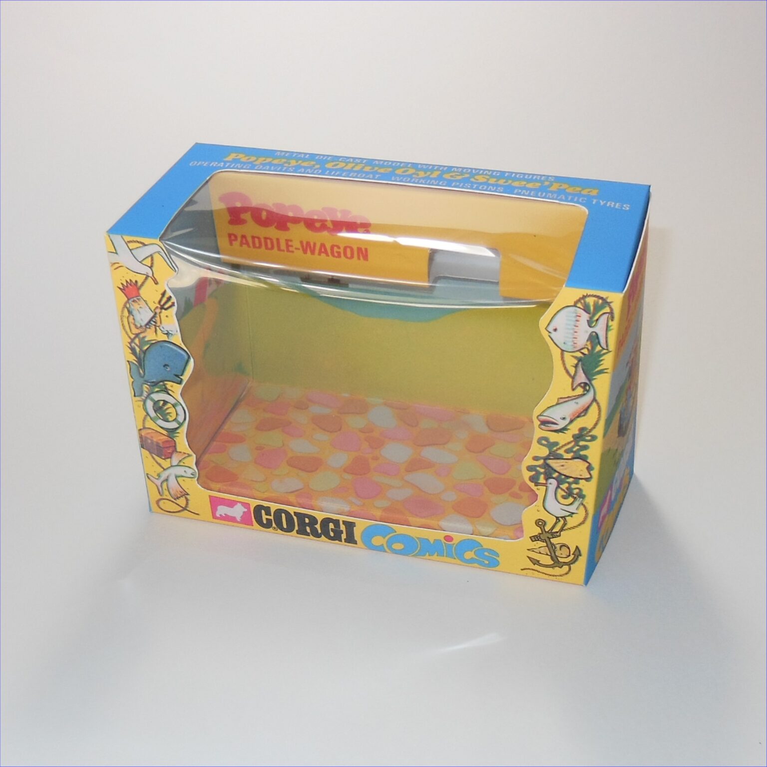 Corgi Toys 802 Popeye Paddle Wagon Empty Repro Window Box Set