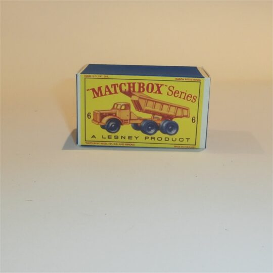 Matchbox Lesney  6c Quarry Truck Empty D Style Repro Box