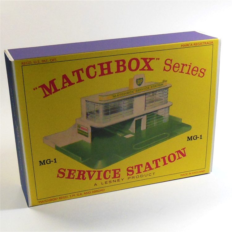 Matchbox Lesney Accessory MG-1c BP Garage Service Station D Style Repro Box