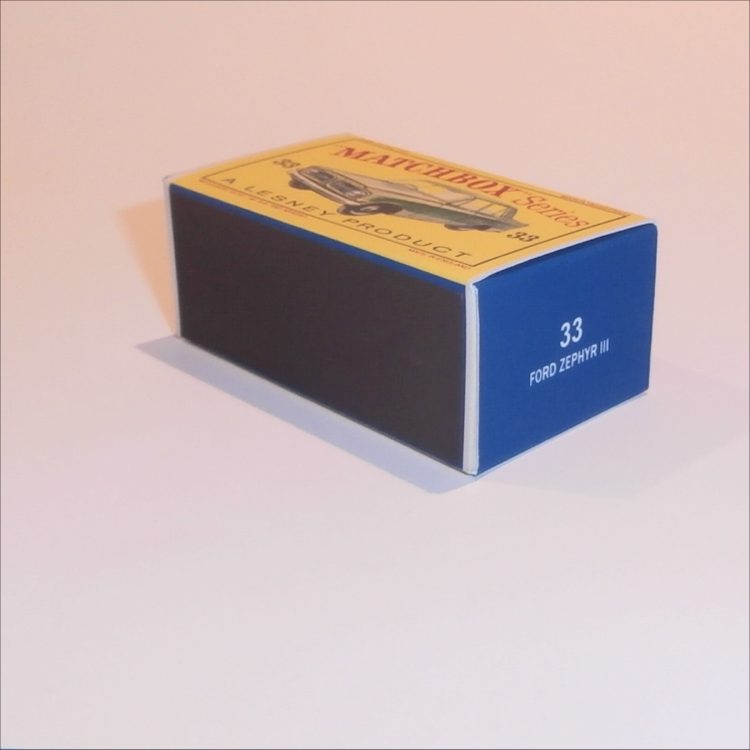 Matchbox Lesney 33b1 Ford Zephyr III Green Empty D Style Repro Box - Image 2