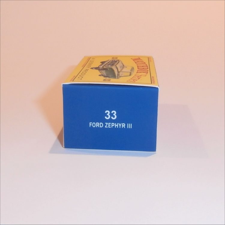 Matchbox Lesney 33b1 Ford Zephyr III Green Empty D Style Repro Box - Image 3