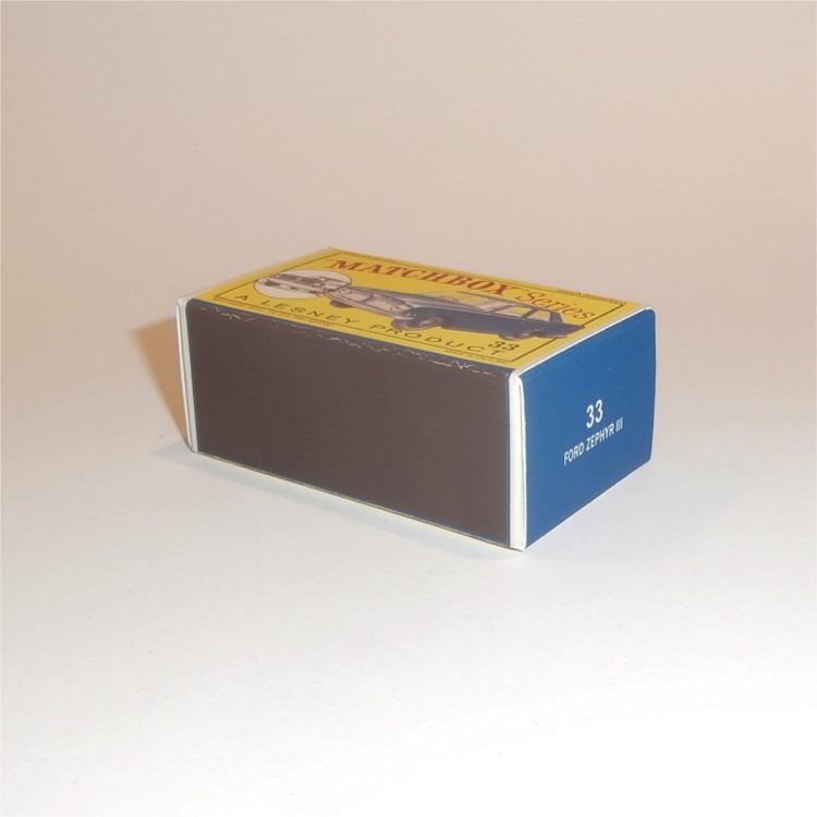 Matchbox Lesney 33b2 Ford Zephyr III Blue Empty D Style Repro Box - Image 2