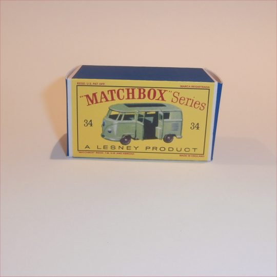 Matchbox Lesney 34b Volkswagen Camper Empty D Style Repro Box