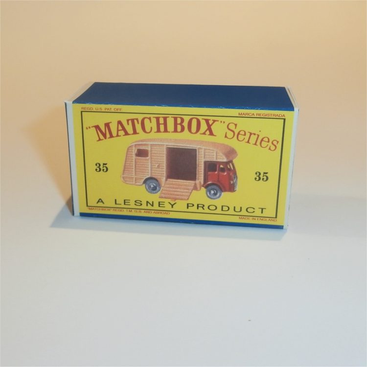 Matchbox Lesney 35a Horse Box Empty D Style Repro Box