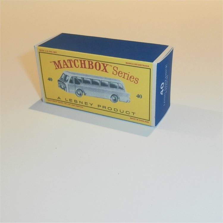 Matchbox Lesney 40b Tiger Coach Empty D Style Repro Box