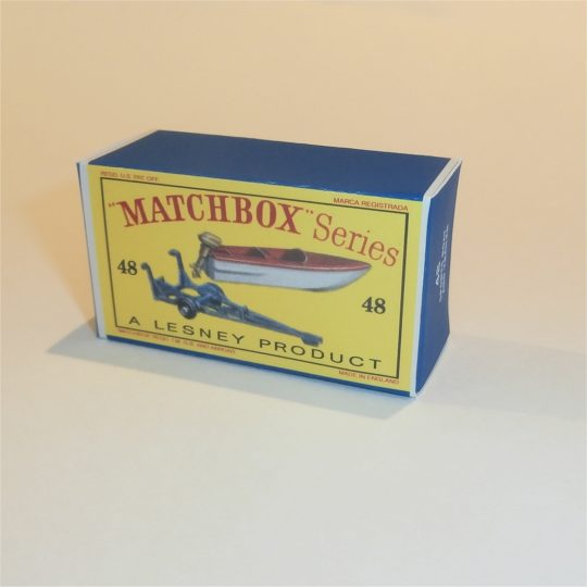 Matchbox Lesney 48b Sports Boat & Trailer Empty D Style Repro Box