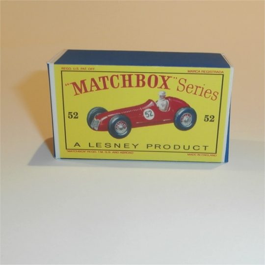 Matchbox Lesney 52a Maserati Red Empty D Style Repro Box