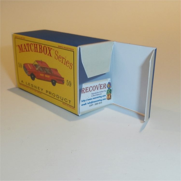 Matchbox Lesney 59b Fairlane Fire Chief Empty D Style Repro Box - Image 4