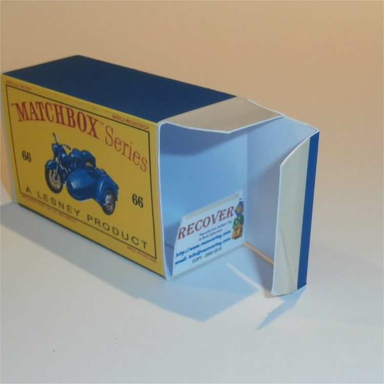 Matchbox Lesney 66b Harley-Davidson Motor Cycle Blue Empty D Style Repro Box - Image 4