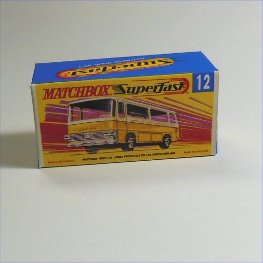 Matchbox Lesney Superfast 12e Setra Coach Bus G Style Repro Box
