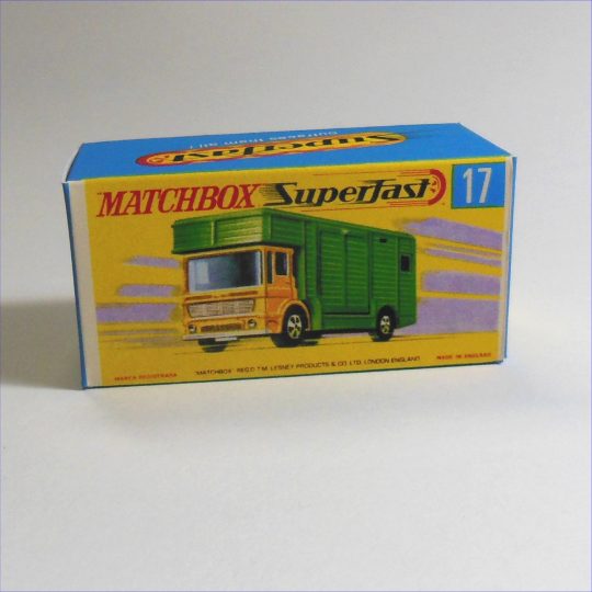 Matchbox Lesney Superfast 17e AEC Horse Box G Style Repro Box