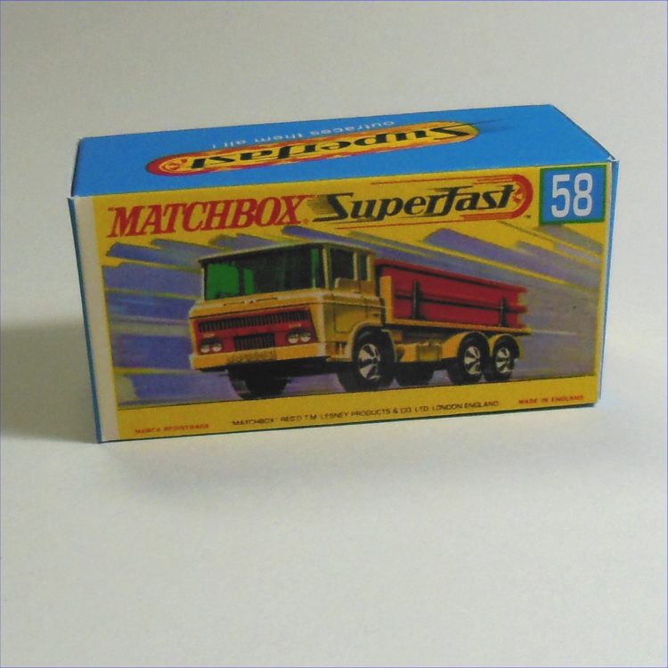 Matchbox Lesney Superfast 58d DAF Girder Truck G Style Repro Box