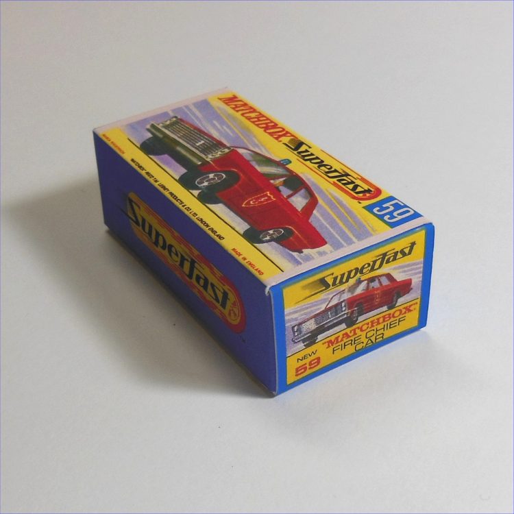 Matchbox Lesney Superfast 59d Ford Galaxie Fire Chief G Style Repro Box - Image 2
