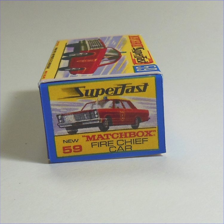 Matchbox Lesney Superfast 59d Ford Galaxie Fire Chief G Style Repro Box - Image 3
