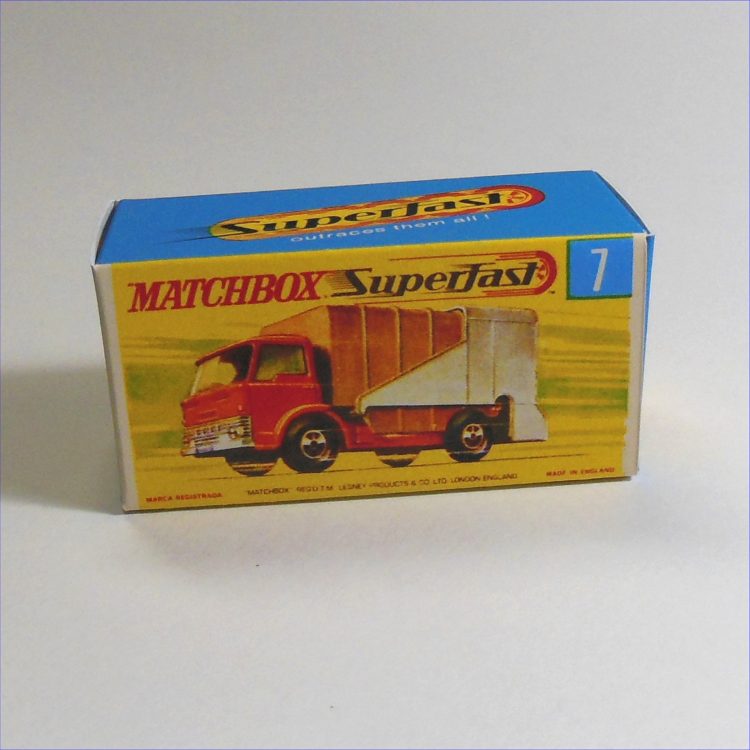 Matchbox Lesney Superfast  7d Ford Refuse Truck G Style Repro Box